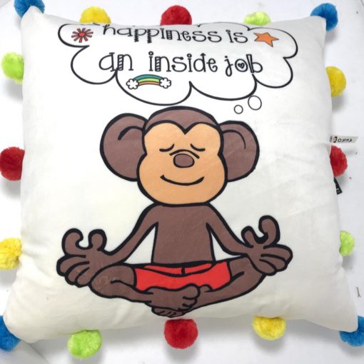Cojín Mono Yoga Happiness