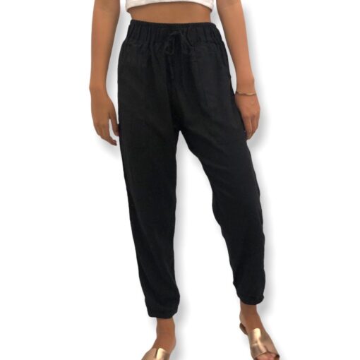 Jogger Negro Tipo Lino
