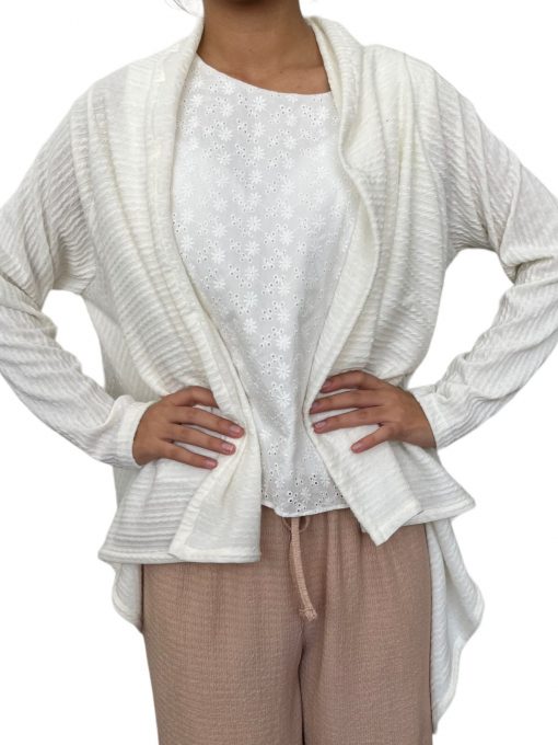 Sweater Abierto Color Blanca - Imagen 2