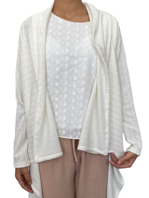 Sweater Abierto Color Blanca - Imagen 3