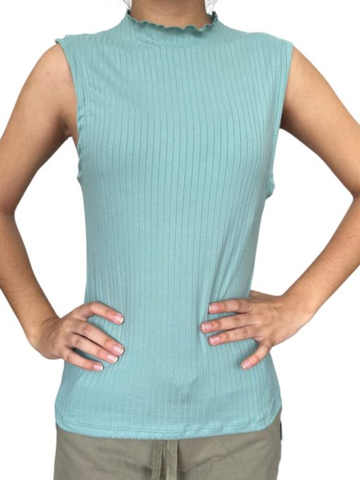 Top Verde Moda Cuello Alto - Imagen 2