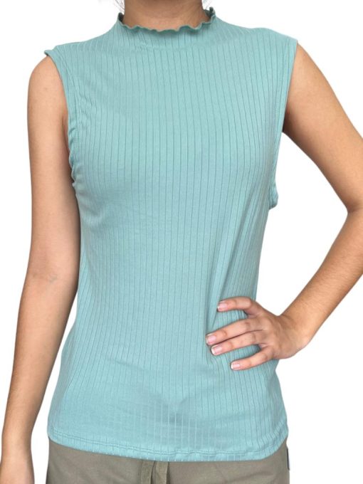 Top Verde Moda Cuello Alto