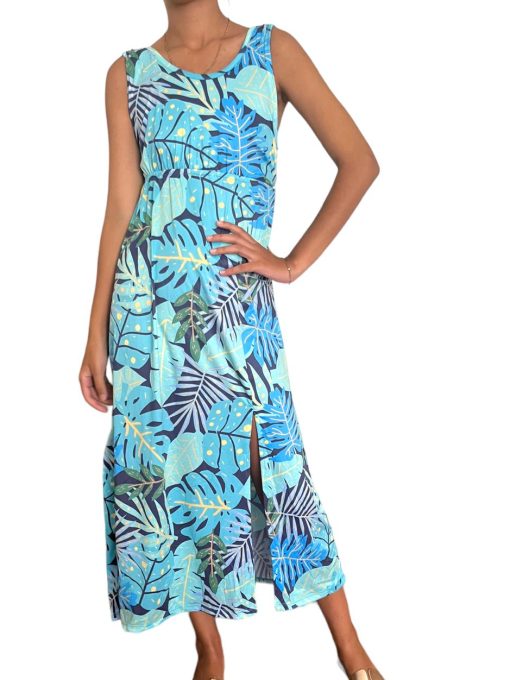 Vestido Largo Verde Con Hojas - Imagen 3