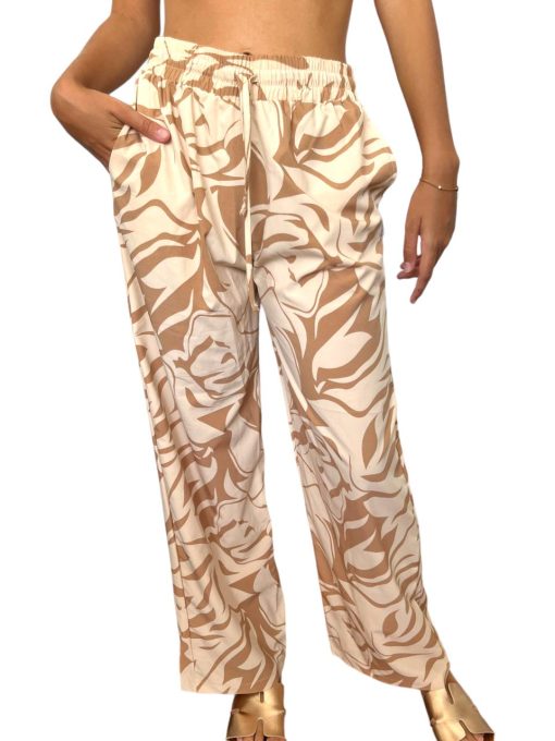 Palazo Color Beige Con Hojas - Imagen 3
