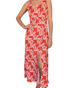 Alternative view of Vestido Largo Ladrillo Con Hojas