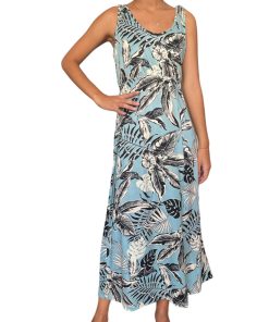 Vestido Largo Verde Moda Con Hojas