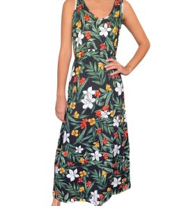 Alternative view of Vestido Largo Negro Con Hojas
