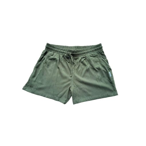 Short Verde Militar de Lino