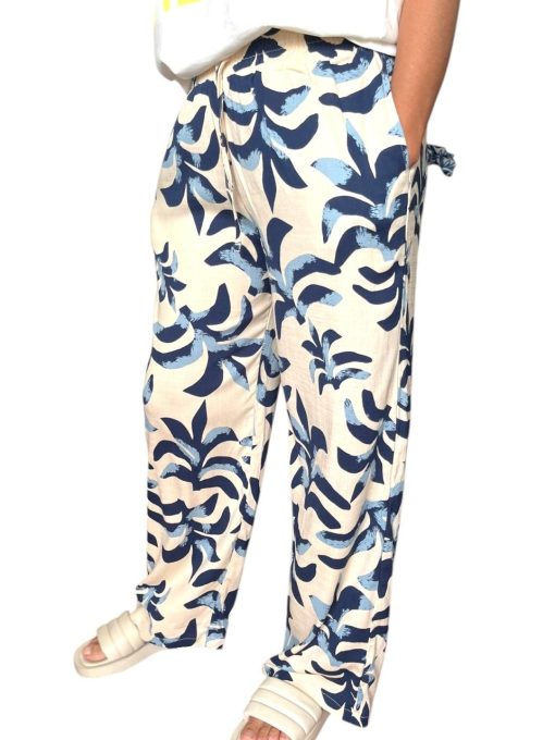 Palazo Crema con Figuras Azules - Imagen 2
