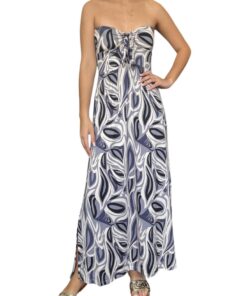 Vestido Largo Plomo Strapless