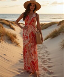 Vestido Largo Naranja