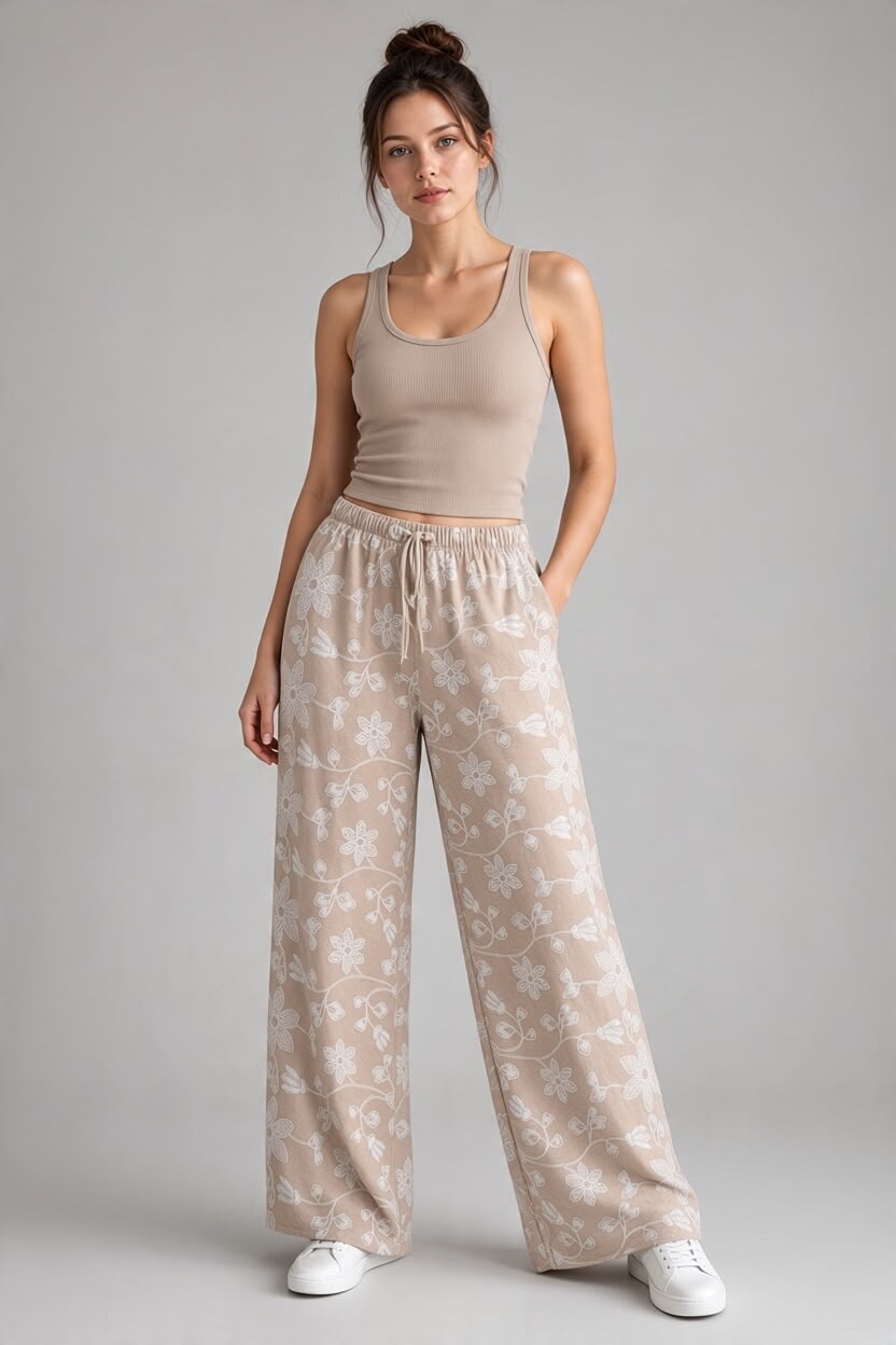 Palazo Beige Flores