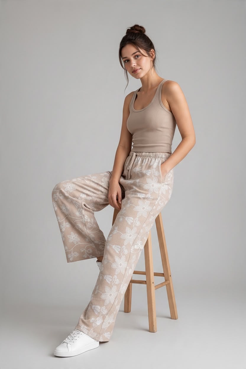 Palazo Beige Flores - Imagen 2