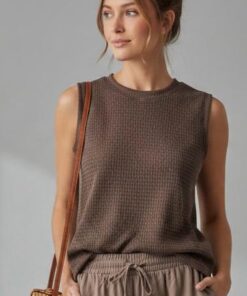 Top Marron Corrugado
